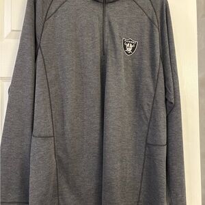 NFL Raiders Gray Quarter-Zip Pullover